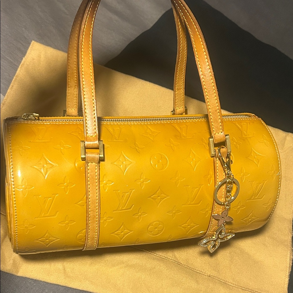 Louis Vuitton Papillon Vernis Mustard Yellow